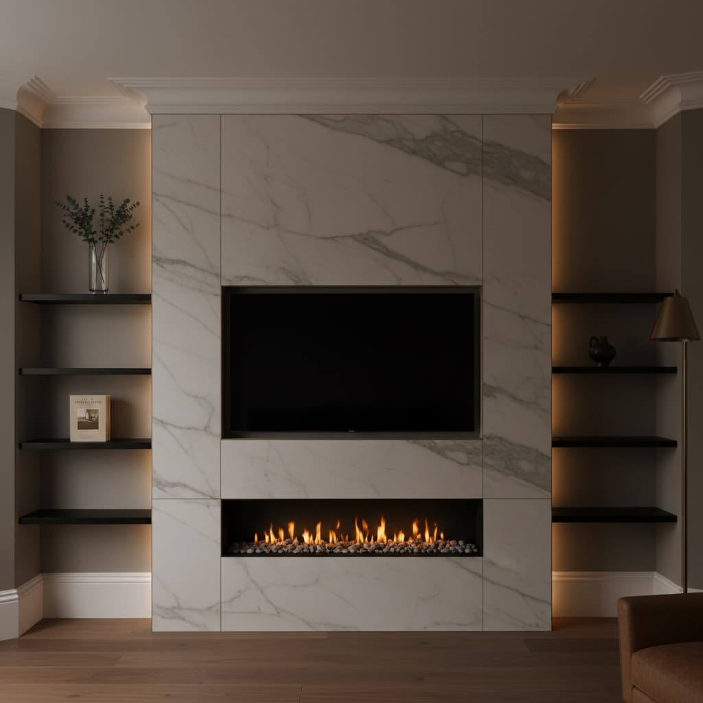Marble Surround media wall installation example