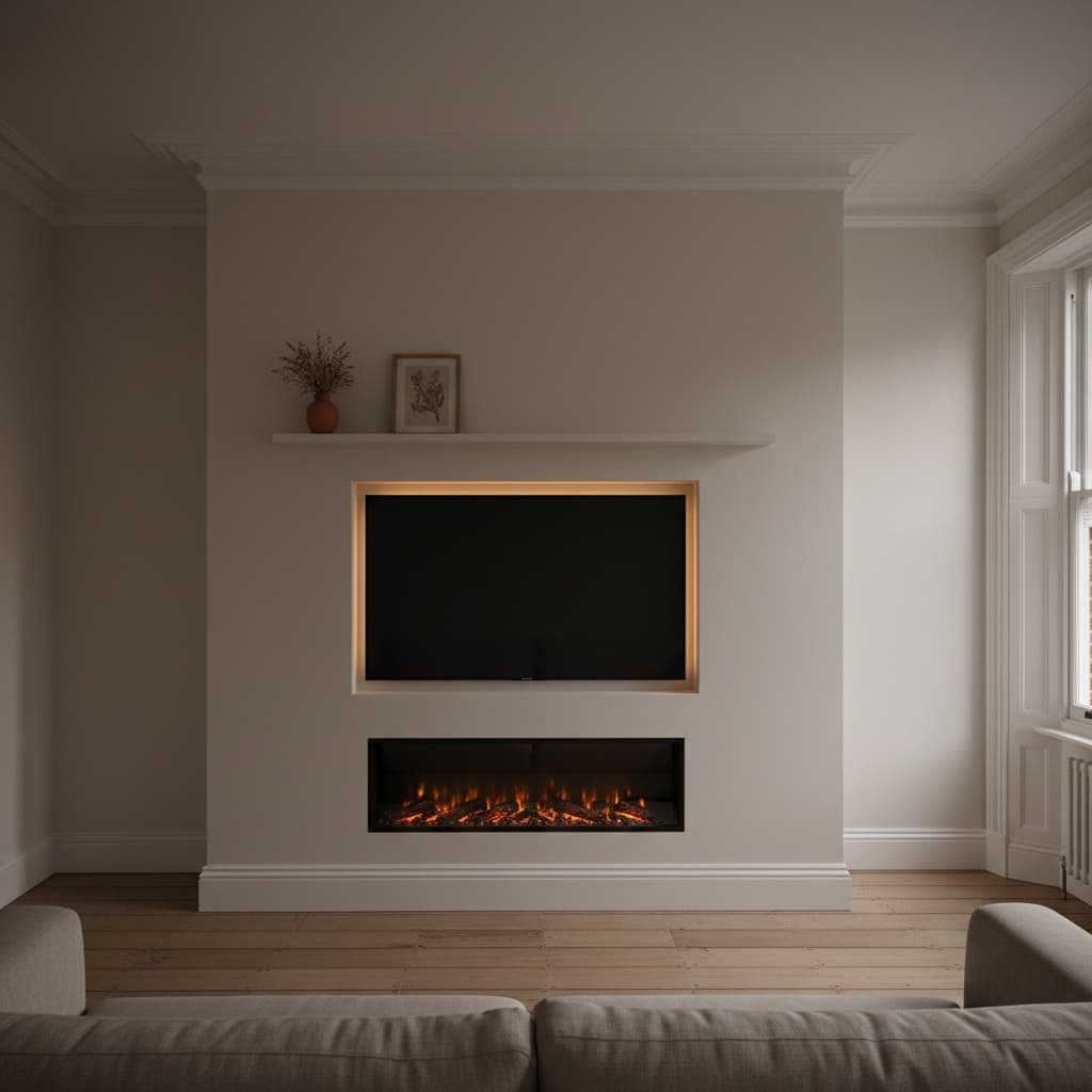 Minimal Painted media wall installation example
